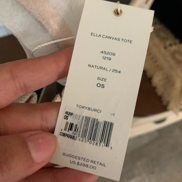 New Tory Burch Large Ella tan canvas bag ♥️ - Picture 12 of 13